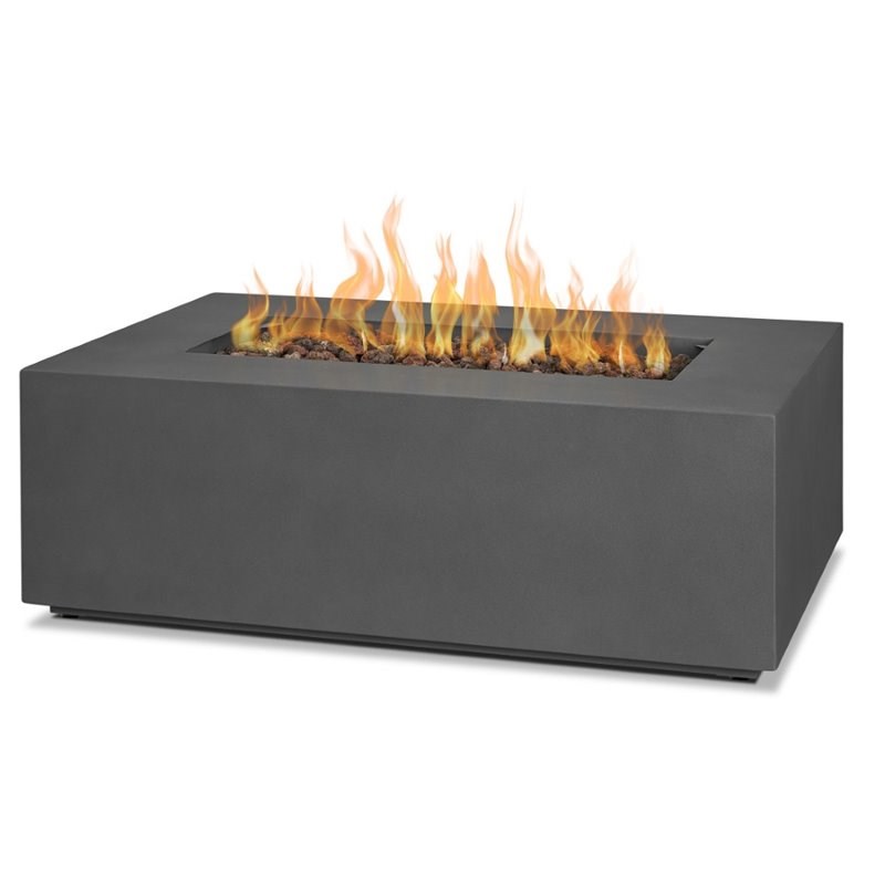 Home Square 2-Piece Set with Small Propane Fire Table & Tank Cover in Slate