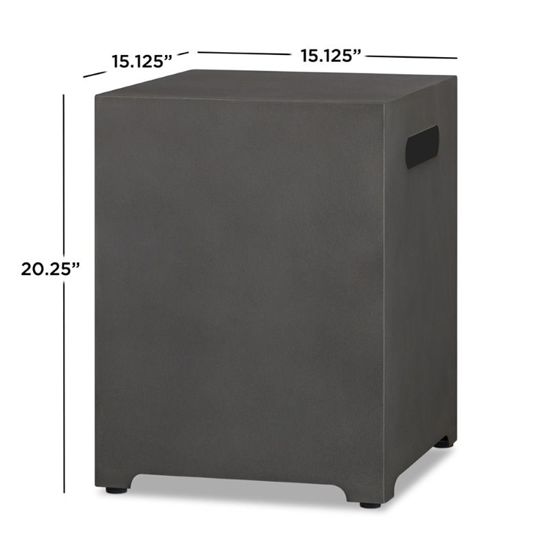 Home Square 2-Piece Set with Small Propane Fire Table & Tank Cover in Slate