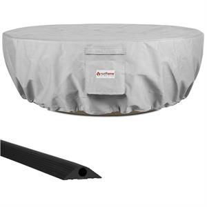 Home Square 2-Piece Set with 38&quot Round Fire Pit Protective Cover & Hose Cover