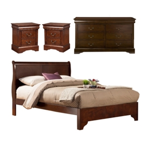home square 4 piece set with nightstand california king wood sleigh bed dresser