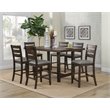 Home Square 5 Piece Set with Pub Height Wood Dining Table and 4 Dining Chairs