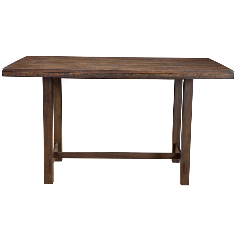 Home Square 5 Piece Set with Pub Height Wood Dining Table and 4 Dining Chairs