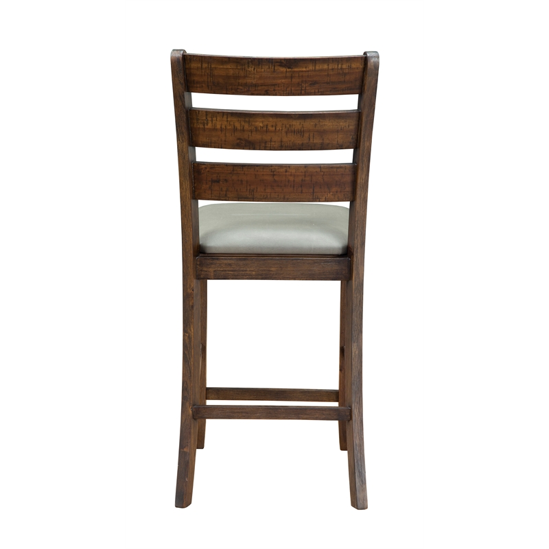 Home Square 5 Piece Set with Pub Height Wood Dining Table and 4 Dining Chairs