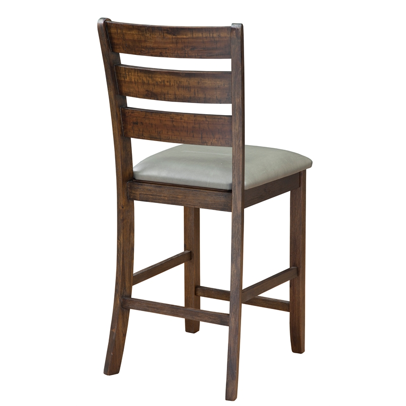 Home Square 5 Piece Set with Pub Height Wood Dining Table and 4 Dining Chairs