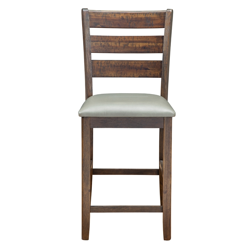 Home Square 5 Piece Set with Pub Height Wood Dining Table and 4 Dining Chairs