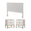 Home Square 3 Piece Furniture Set with 2-Drawer Nightstand & Full Wood Headboard