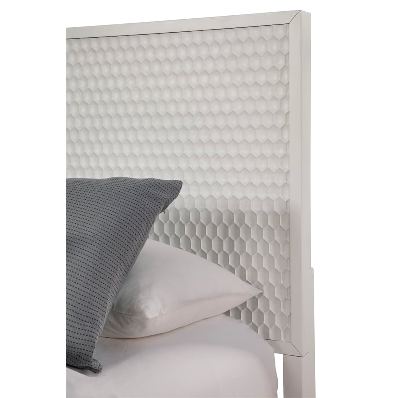 Home Square 4 Piece Set with Nightstand Standard King Headboard & Accent Chest