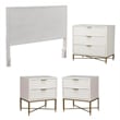 Home Square 4 Piece Set with Nightstand Standard King Headboard & Accent Chest