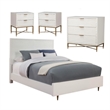 Home Square 4 Piece Set with 2 Nightstands Full Wood Panel Bed & Accent Chest