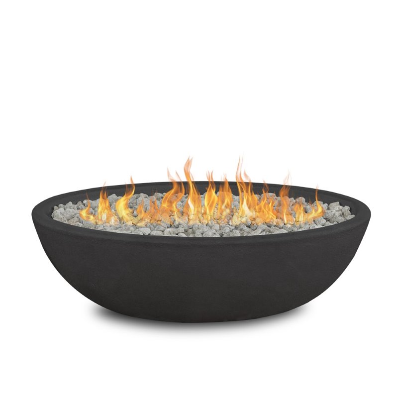 Home Square 2-Piece Furniture Set with Oval Propane Fire Bowl and Fire Glass