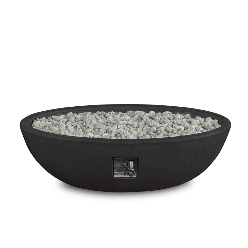 Home Square 2-Piece Set with Oval Propane Fire Bowl and Fire Glass
