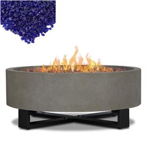 home square 2-piece set with propane fire bowl for outdoors and fire glass