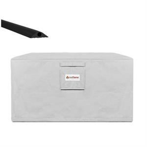 Home Square 2-Piece Set with 37&quot Square Fire Pit Protective Cover and Hose Cover