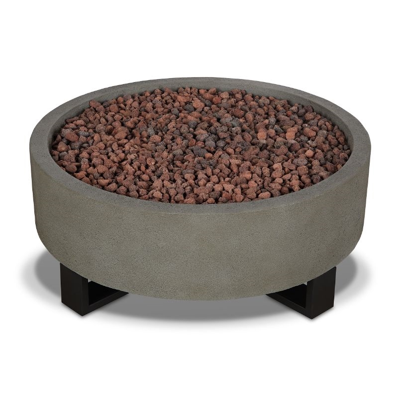 Home Square 2-Piece Set with Propane Fire Bowl for Outdoors and Fire Glass