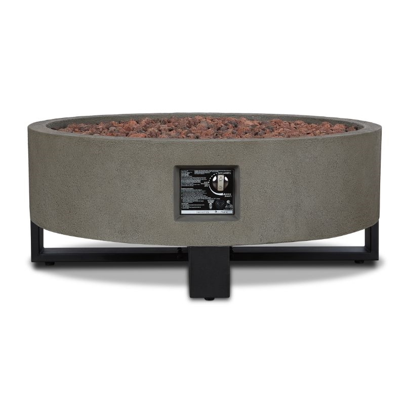 Home Square 2-Piece Set with Propane Fire Bowl for Outdoors and Fire Glass