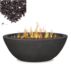 home square 2-piece set with propane fire pit bowl and fire glass
