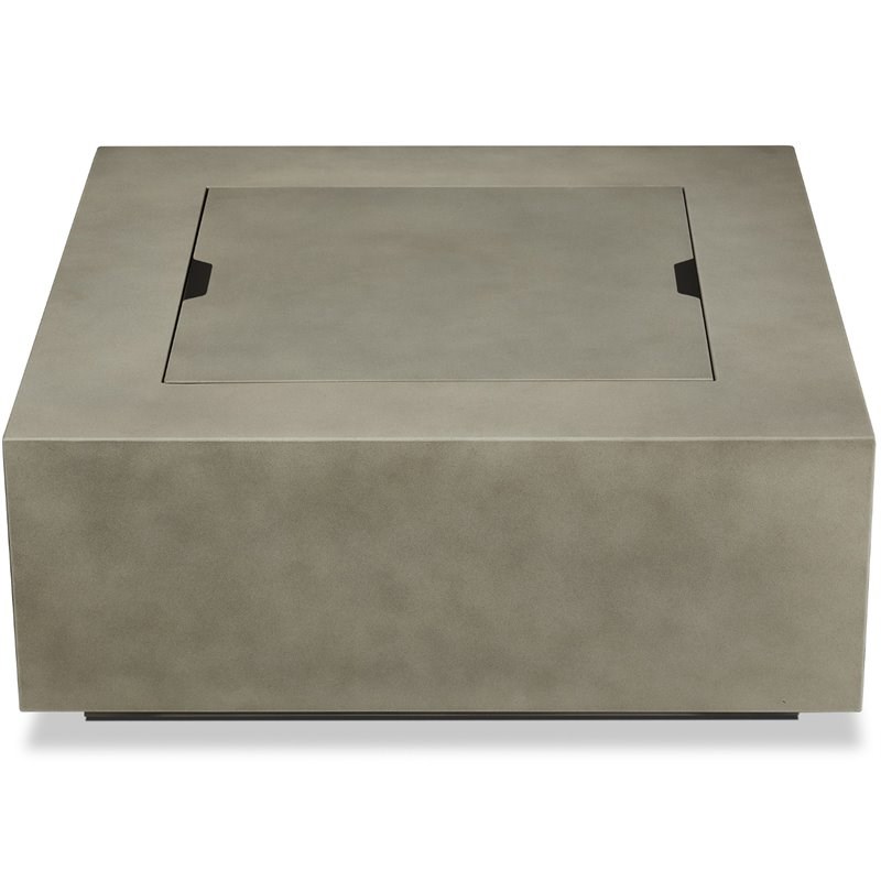 Home Square 2-Piece Set with Fire Table with Conversion Kit & Glass