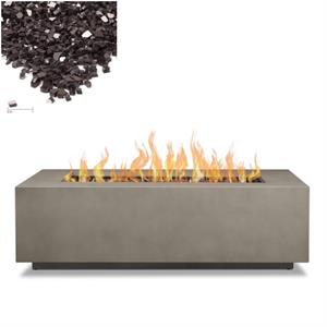 home square 2-piece set with fire table with conversion kit and fire glass