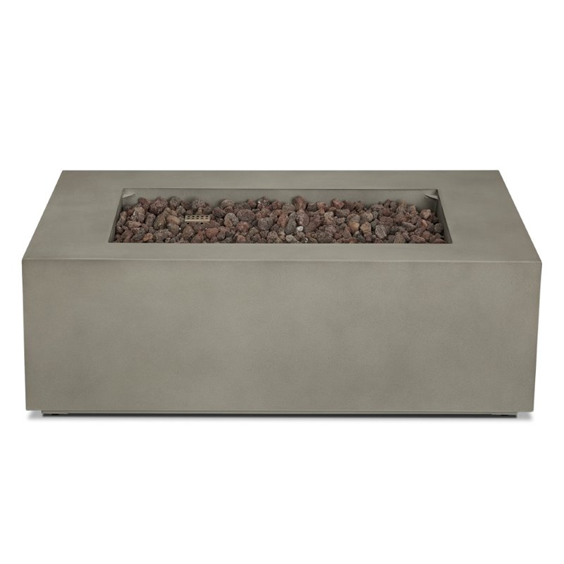 Home Square 2-Piece Set with Small Fire Table with Conversion Kit & Fire Glass