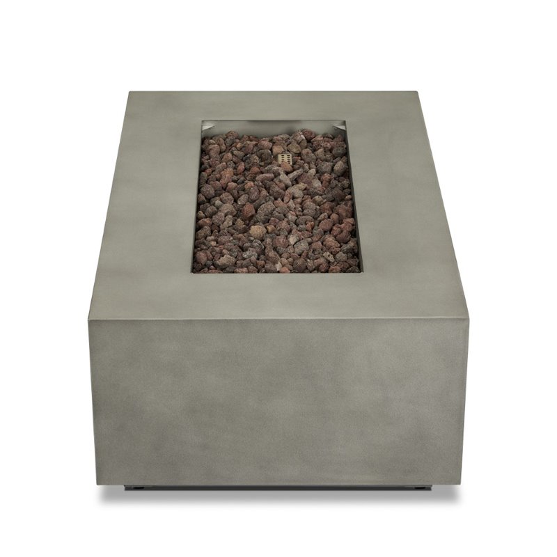 Home Square 2-Piece Set with Small Fire Table with Conversion Kit & Fire Glass