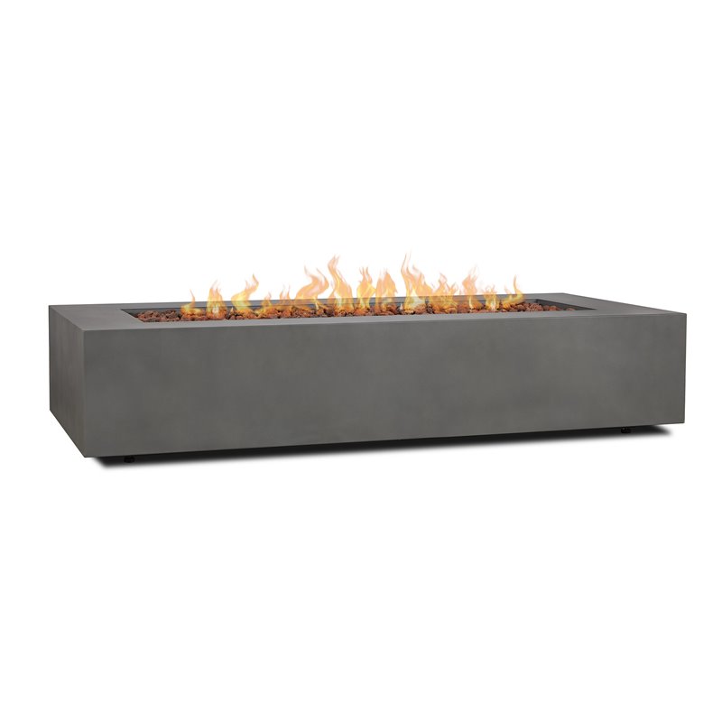 Home Square 2-Piece Set with LP Fire Table and Fire Glass in Slate/Black