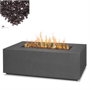 home square 2-piece set with small fire table and fire glass in slate/black