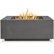 Home Square 2-Piece Set with Square Propane Fire Table and Fire Glass