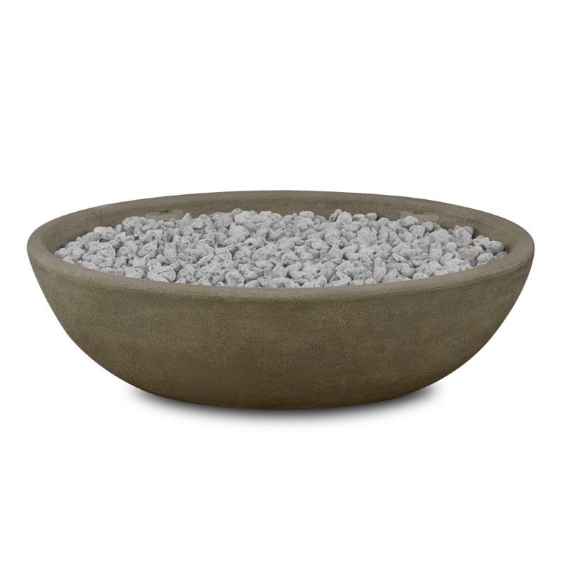 Home Square 2-Piece Set with Oval Propane Fire Bowl and Fire Glass