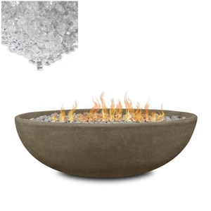 home square 2-piece set with oval propane fire bowl and fire glass