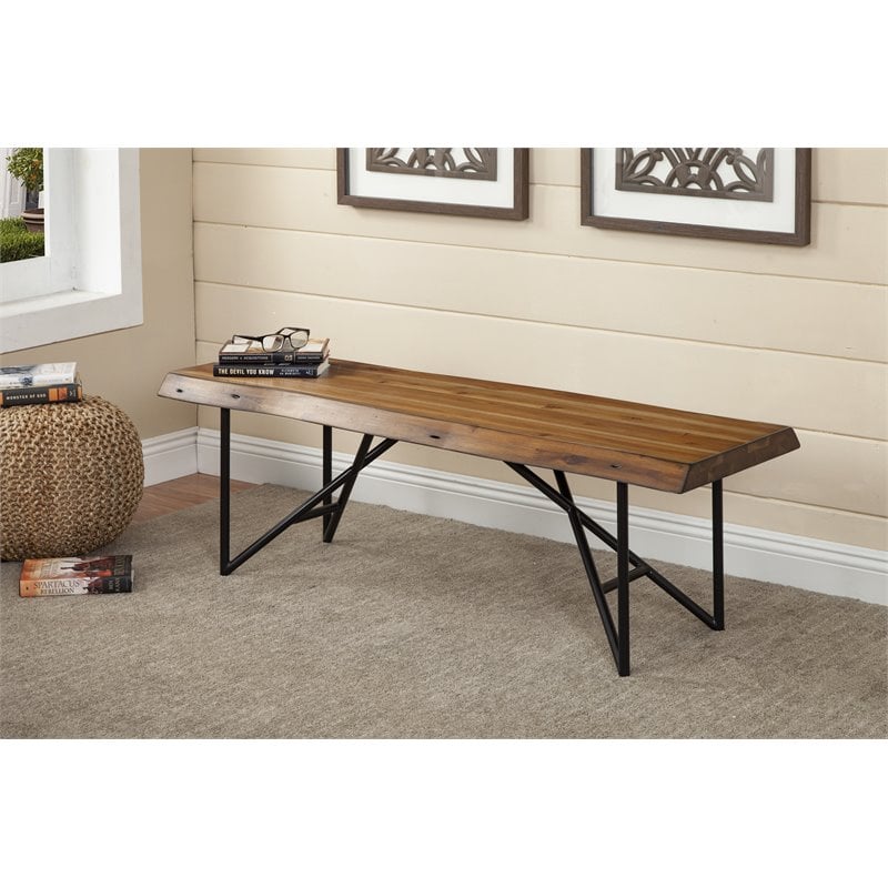 Home Square 4 Piece Set with Dining Table Side Chairs Server and Bench