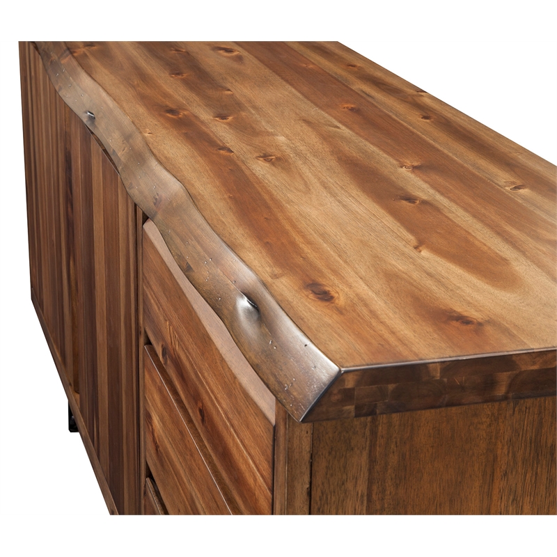 Home Square 4 Piece Set with Dining Table Parson Chairs Server and Bench