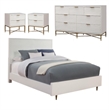 Home Square 4 Piece Set with Nightstand California King Wood Panel Bed & Dresser
