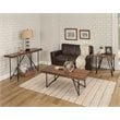 Home Square 2 Piece Furmiture Set with Wood End-Lamp Table in Light Walnut