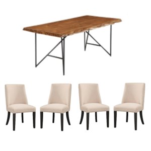 home square 5 piece set with dining table and 4 dining chairs