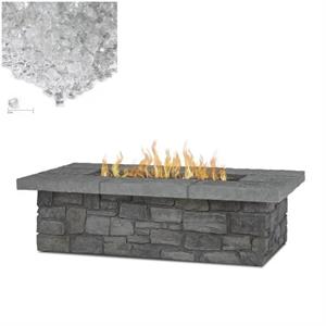 home square 2-piece set with propane fire table with conversion kit fire glass