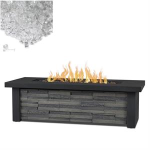 home square 2-piece set with propane fire pit & fire glass