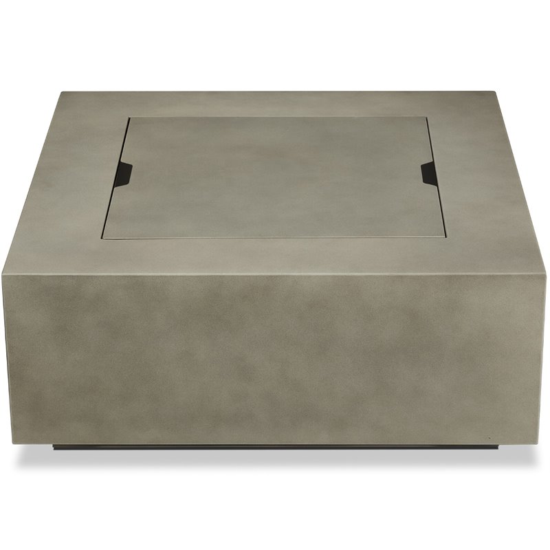 Home Square 2-Piece Set with Square Propane Fire Table & Fire Glass