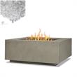 Home Square 2-Piece Set with Square Propane Fire Table & Fire Glass