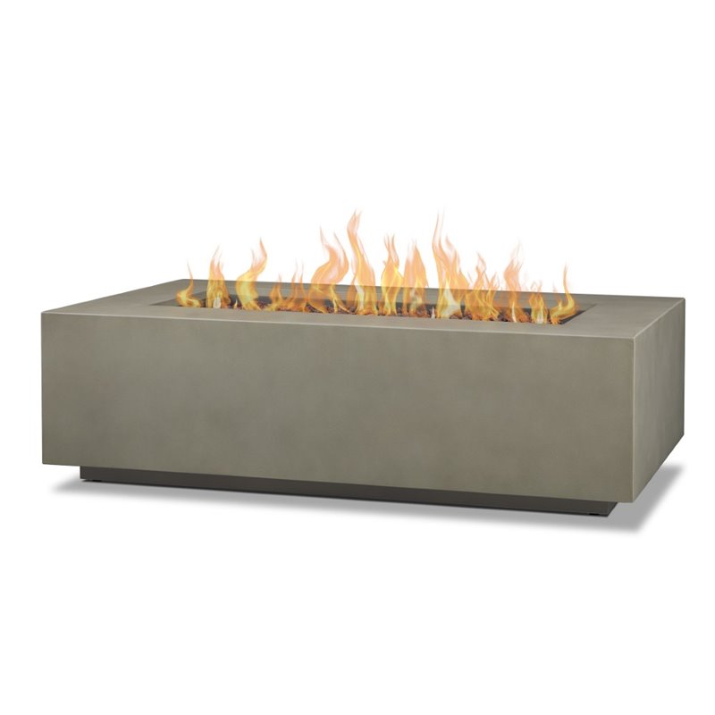 Home Square 2-Piece Set with Large Propane Fire Table & Fire Glass