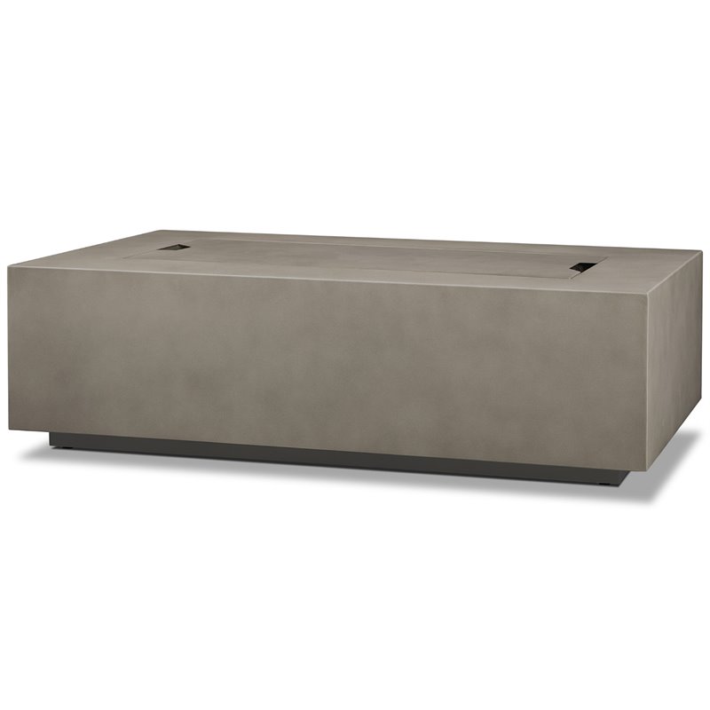 Home Square 2-Piece Set with Large Propane Fire Table & Fire Glass