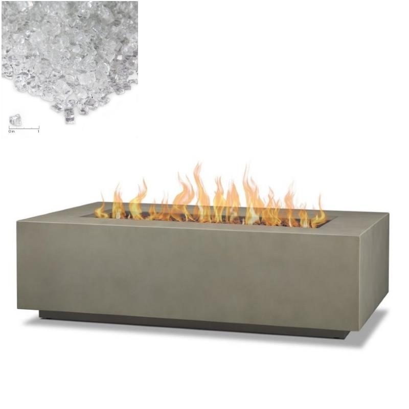 Home Square 2-Piece Set with Large Propane Fire Table & Fire Glass
