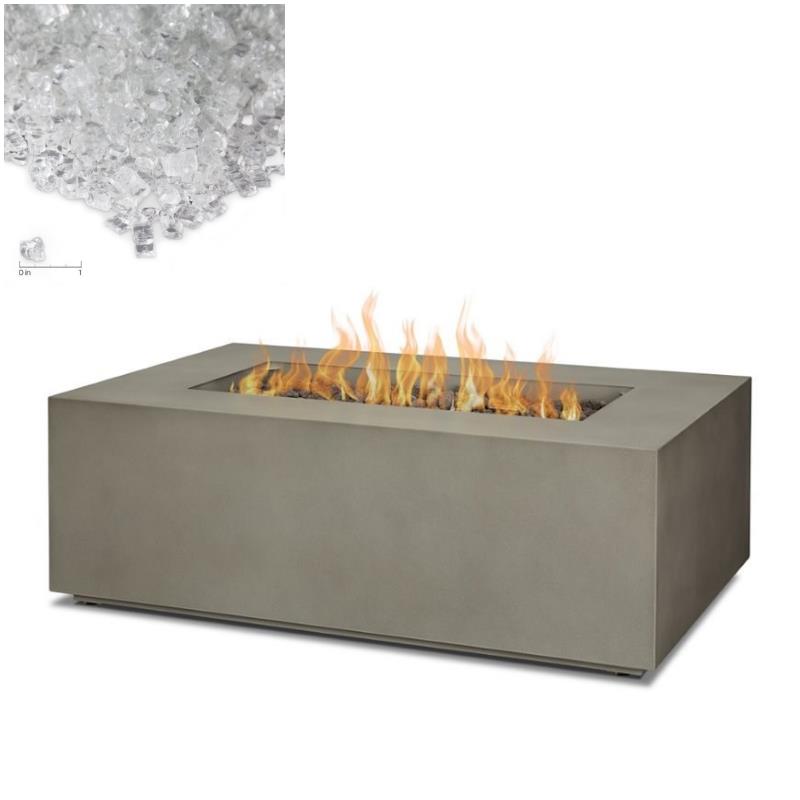 Home Square 2-Piece Set with Small Propane Fire Table & Fire Glass
