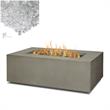 Home Square 2-Piece Set with Small Propane Fire Table & Fire Glass