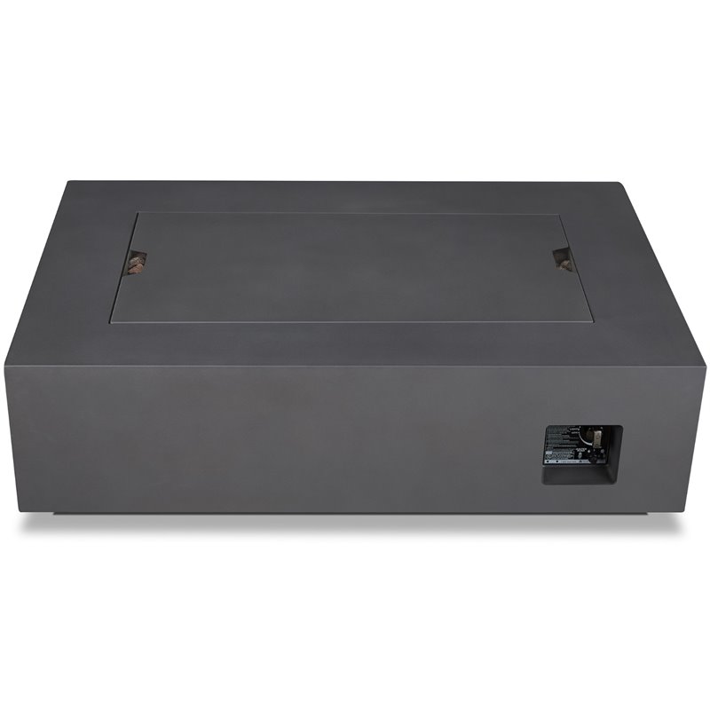 Home Square 2-Piece Set with Large Fire Table and Fire Glass