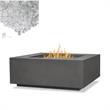 Home Square 2-Piece Set with Square Propane Fire Table and Fire Glass