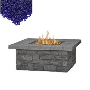 home square 2-piece set with square fire table and fire glass