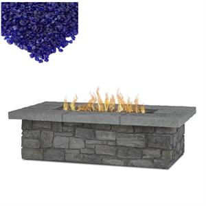 home square 2-piece set with propane fire table and fire glass