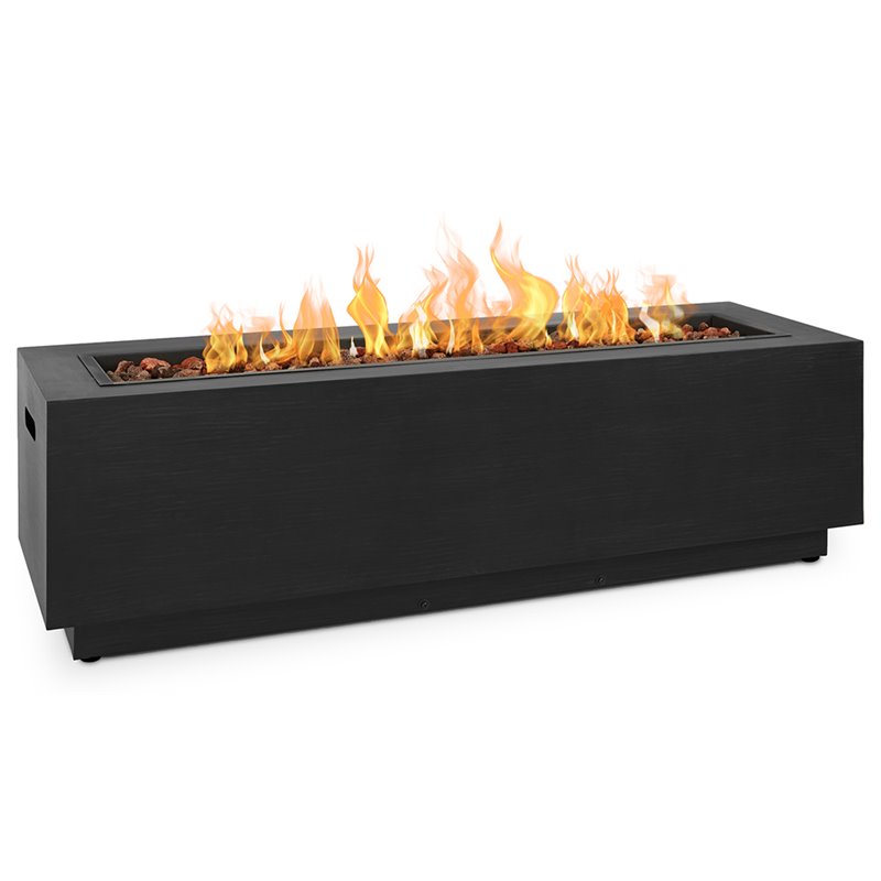 Home Square 2-Piece Set with Steel Propane Fire Pit & Fire Glass