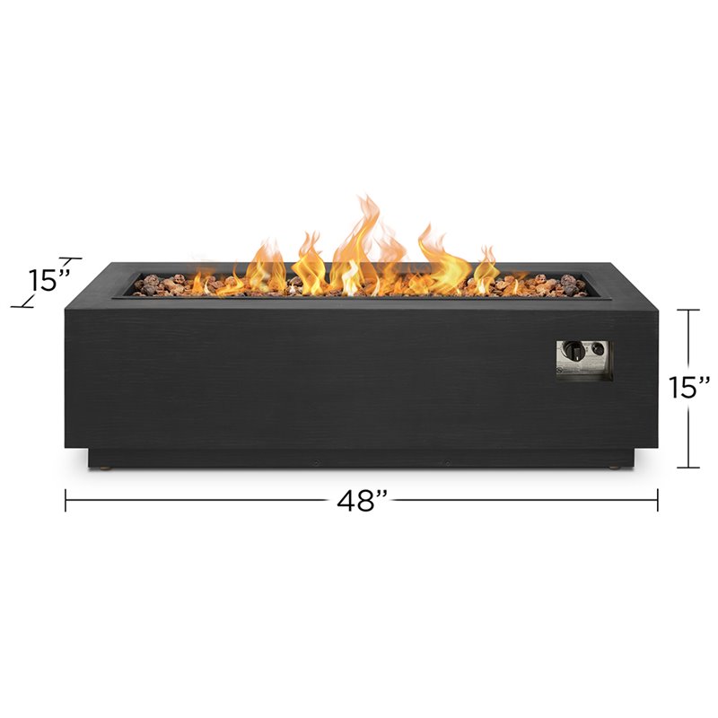 Home Square 2-Piece Set with Steel Propane Fire Pit & Fire Glass