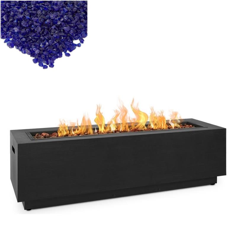 Home Square 2-Piece Set with Steel Propane Fire Pit & Fire Glass